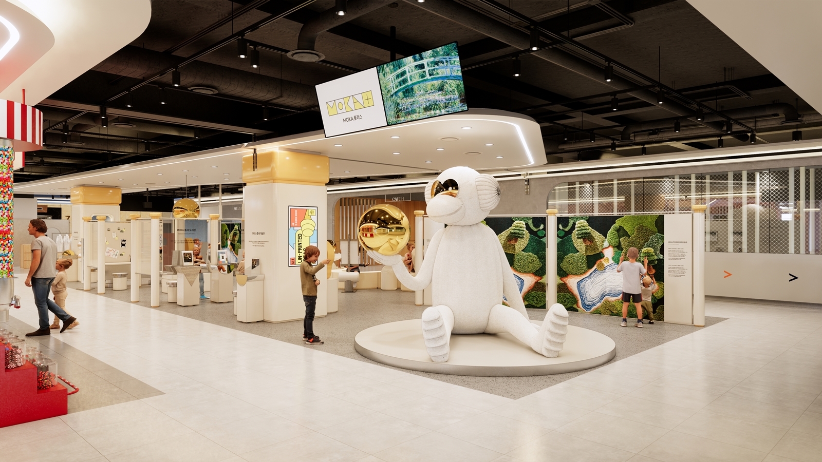 오는 9월 6일 그랜드 오픈하는 ‘커넥트 현대’ 내부에 조성되는 엔터테인먼트 공간 ‘현대어린이책미술관(MOKA) 플러스’ 연출이미지./사진제공=현대백화점