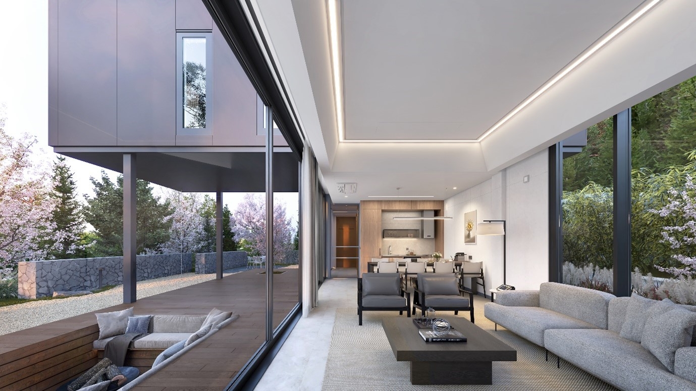 모듈러 건축브랜드 ‘미노(MINO)'의 리조트 빌라 설치 이미지./사진제공=희림