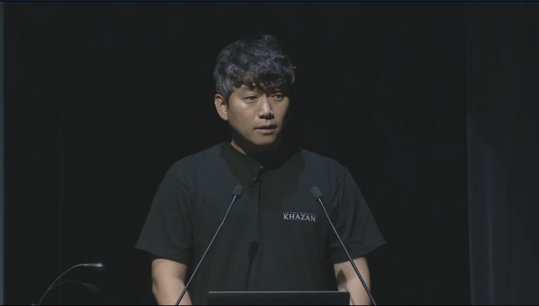 윤명진 네오플 던전앤파이터 IP 총괄 PD가 신작 카잔에 대해 소개하고 있다. / 사진=넥슨 일본법인 IR 사이트 캡처.