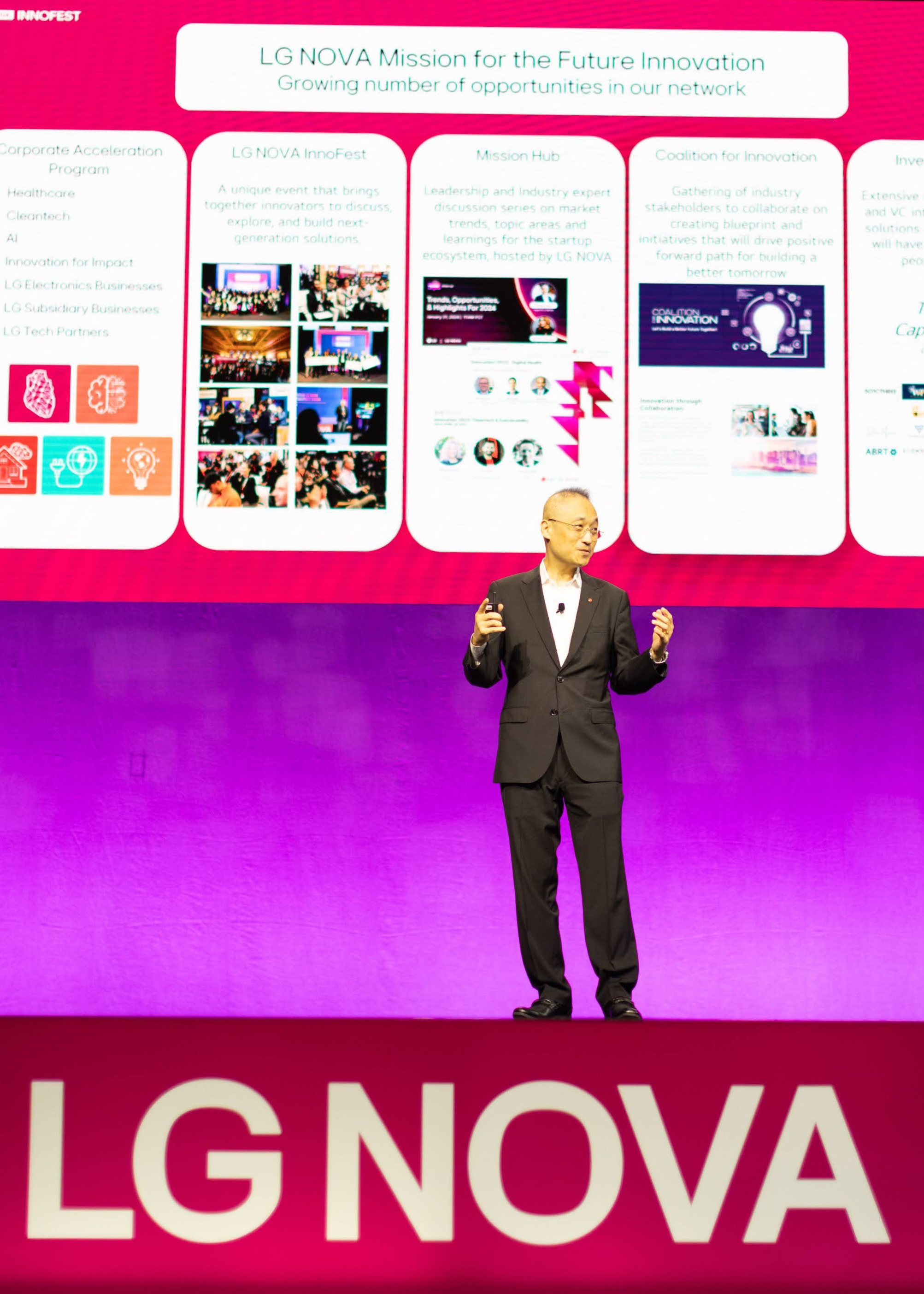 LG NOVA가 미국서 개최한 이노베이션 페스티벌에 찬석한 이석우 LG NOVA 센터장. / 사진=LG전자