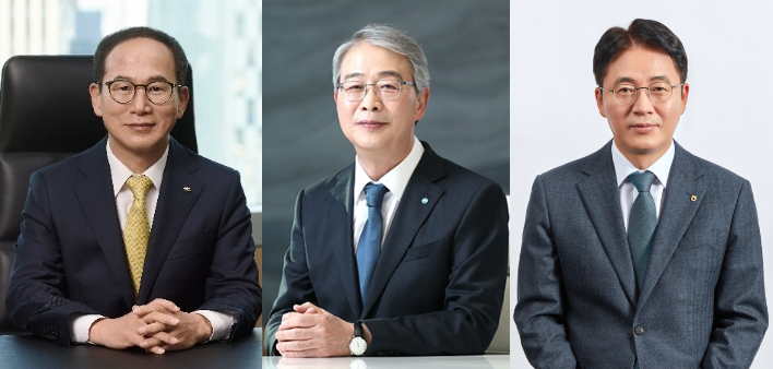 (왼쪽부터) 양종희 KB금융지주 회장, 임종룡 우리금융지주 회장, 이석용 NH농협은행장./사진제공=각사