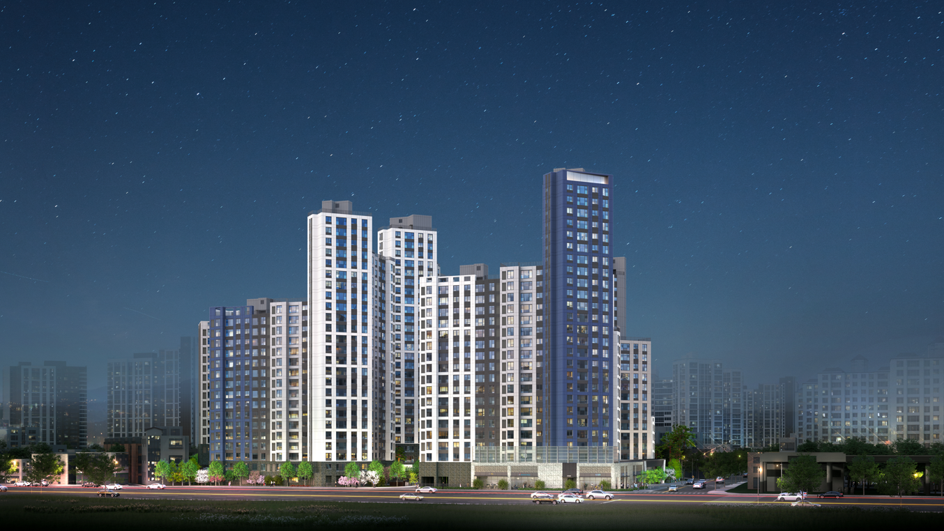 두산위브 더센트럴 부평 단지투시도