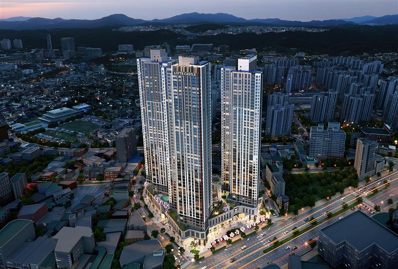 번영로 롯데캐슬 센트럴스카이 단지투시도 / 사진제공=롯데건설
