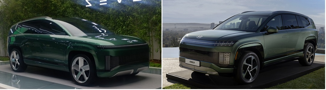 현대차 콘셉트카 세븐(왼쪽)과 아이오닉9