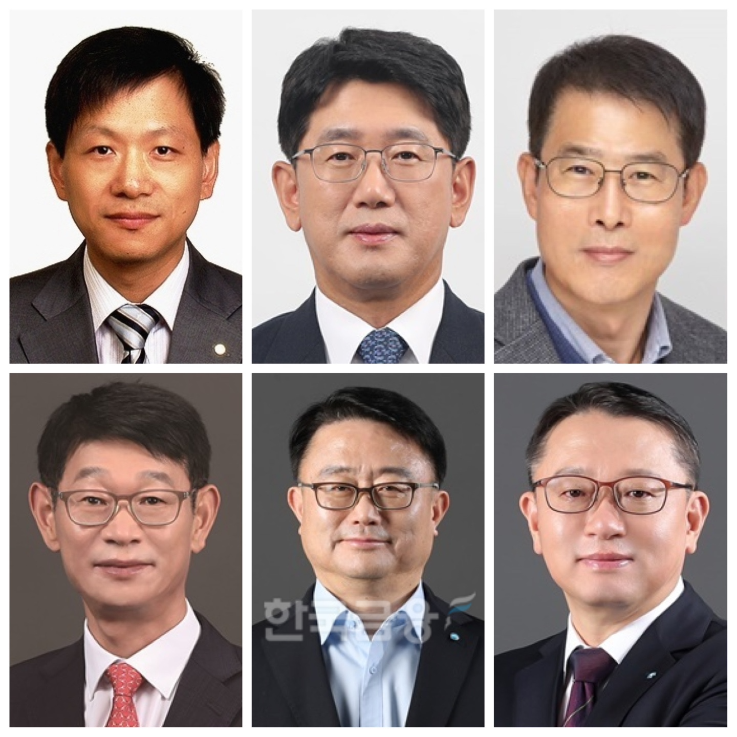 (위 왼쪽부터) 이정수 우리금융 부사장, 박장근 우리금융 부사장, 김범석 우리은행 부행장 (아래줄 왼쪽부터) 조병열 우리은행 부행장, 조세형 우리은행 부행장, 정진완 우리은행 부행장./ 사진 = 우리금융지주