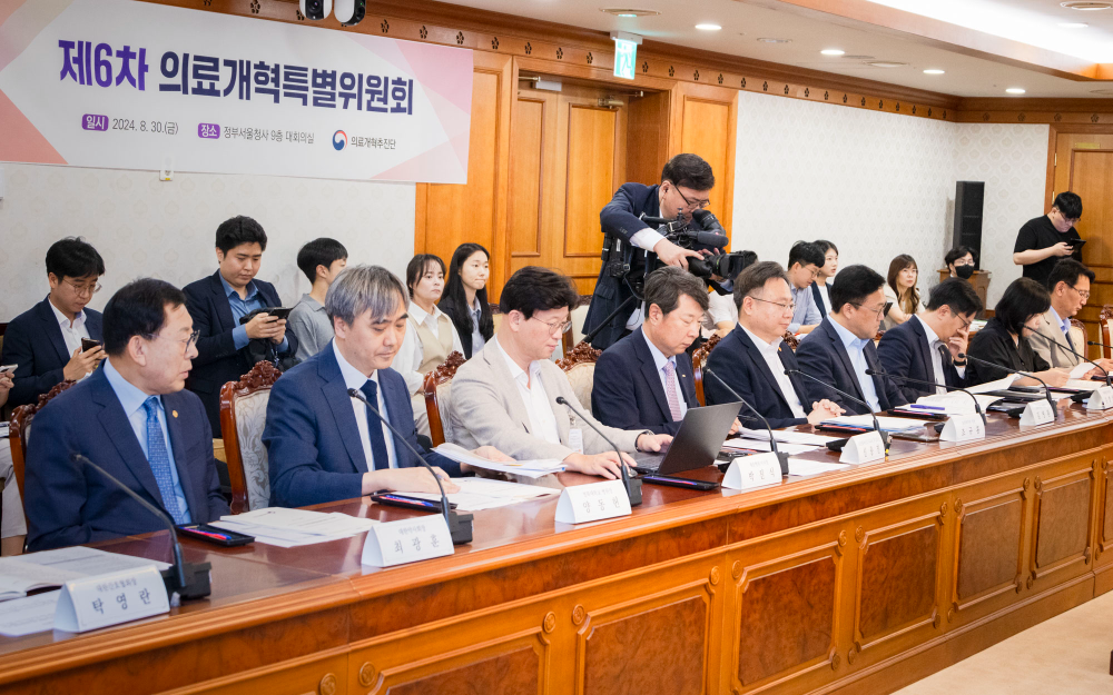 지난 8월 30일 열린 제6차 의료개혁특별위원회 회의 장면./사진제공=보건복지부