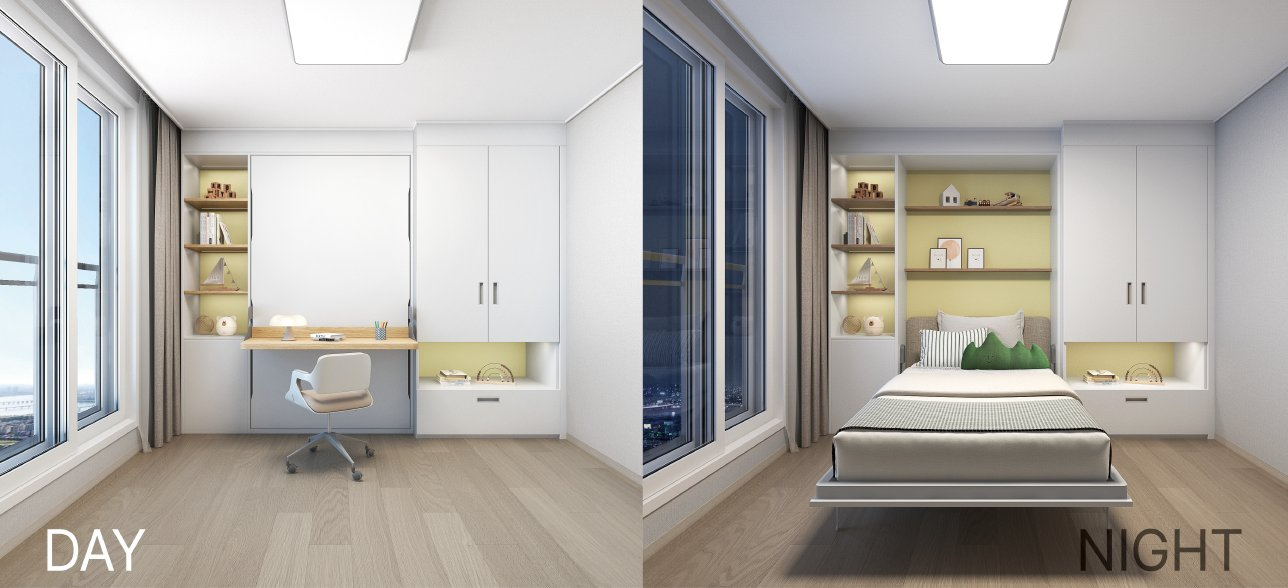 CITY TYPE 세로형 침대·책상./사진제공=희림