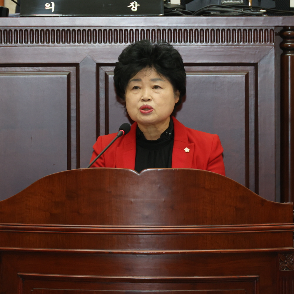 이미재 용산구의회 의원이 5분 자유발언을 펼치는 모습./사진제공=용산구의회