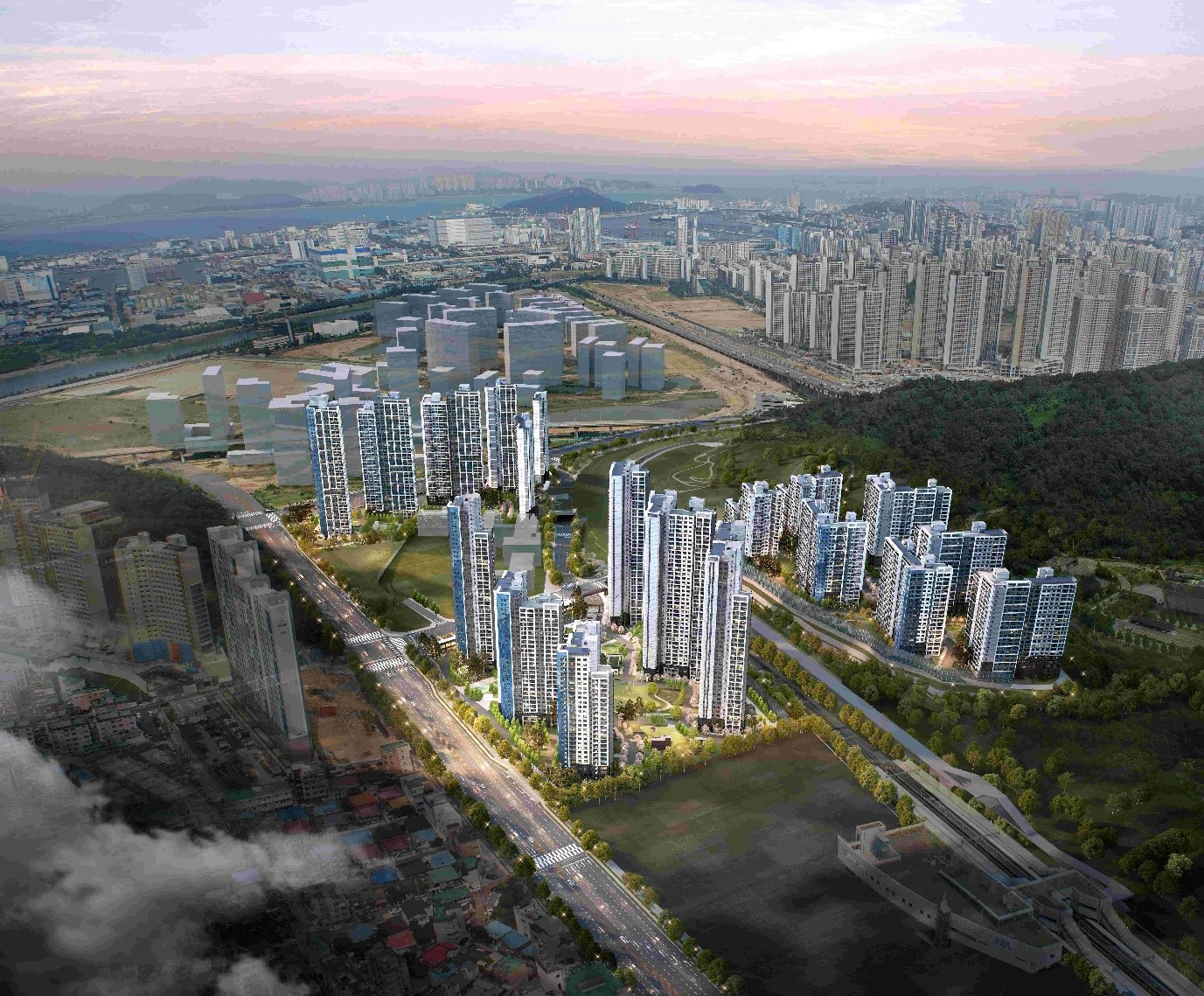 래미안 송도역 센트리폴 단지조감도