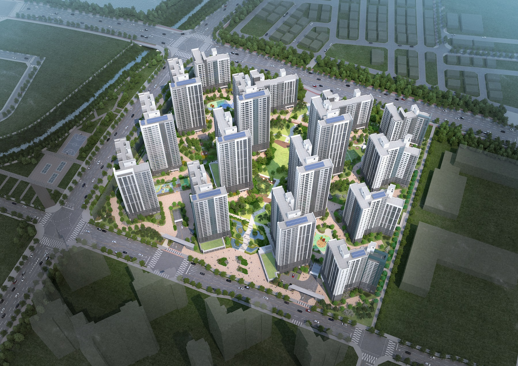 탕정 푸르지오 센터파크 단지조감도 / 사진제공=대우건설