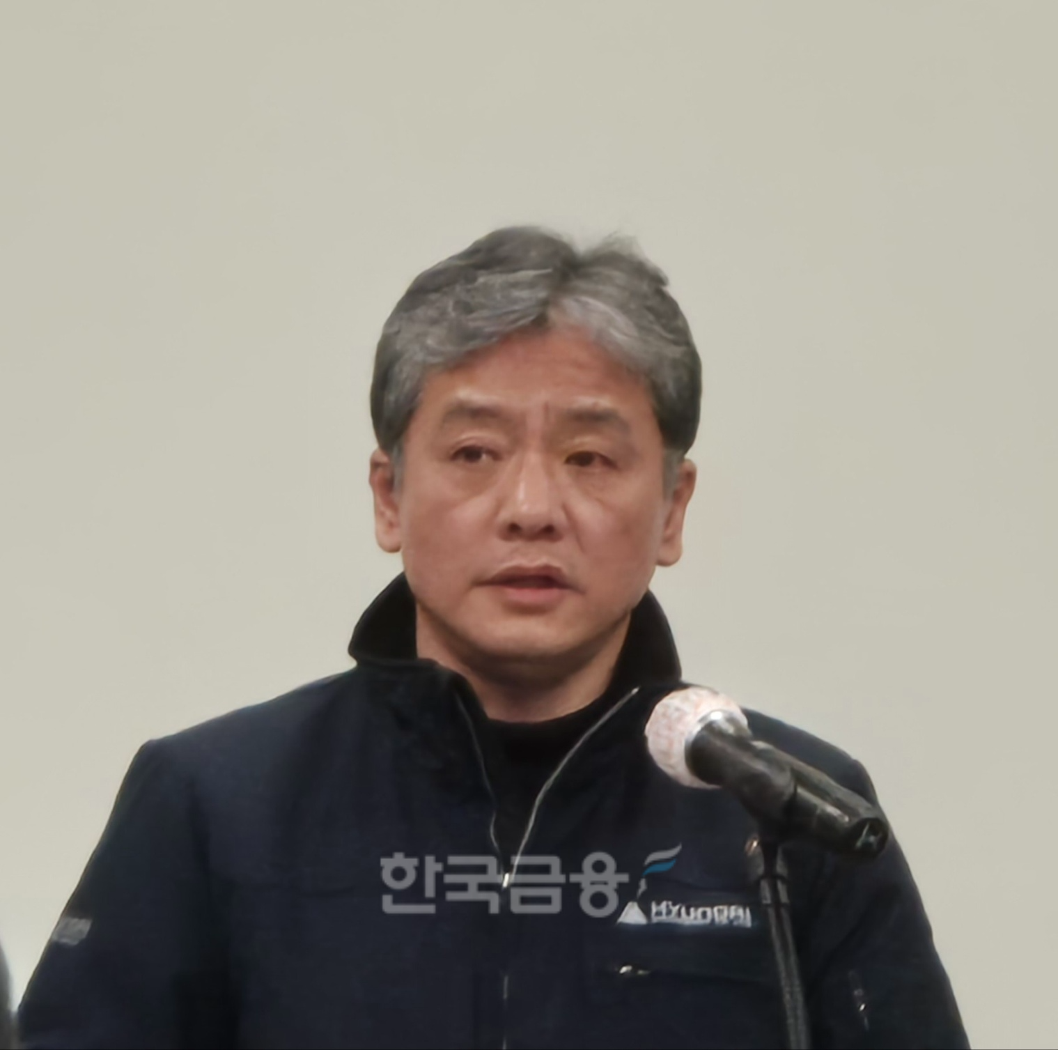 주우정 현대엔지니어링 대표가 28일 서울 종로구 현대빌딩 별관에서 서울세종고속도로 붕괴사고와 관련해 기자회견을 열고 발언하고 있다. / 사진=한상현 기자