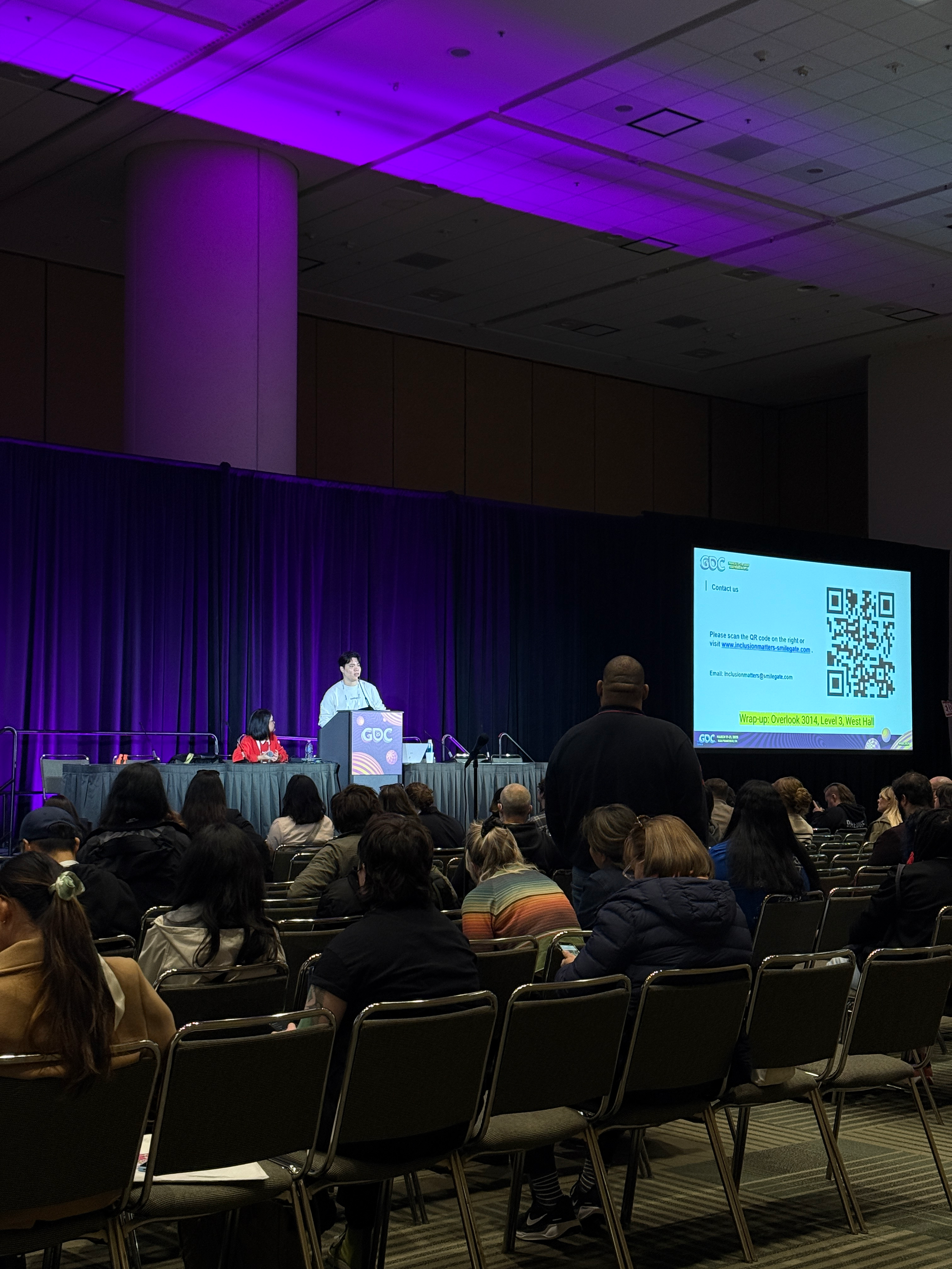 스마일게이트가 미국 샌프란시스코에서 열린 게임개발자콘퍼런스(GDC) 2025에서 게임 접근성을 주제로 강연을 진행했다. / 사진=스마일게이트