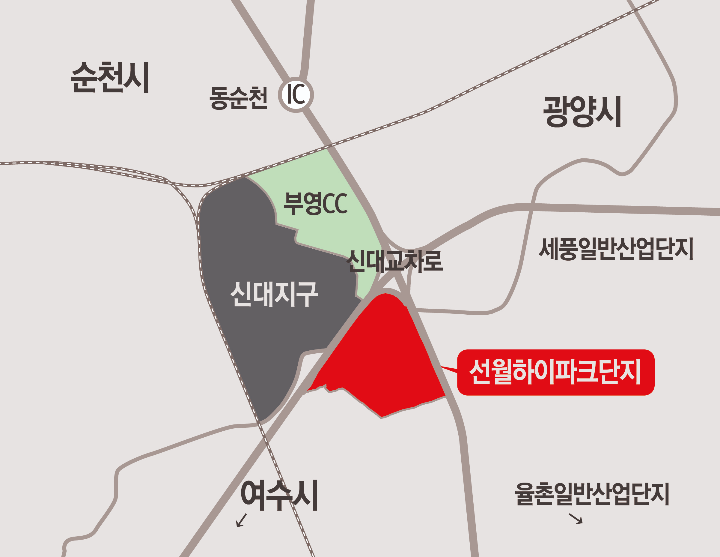 선월하이파크단지 위치도./사진제공=중흥그룹