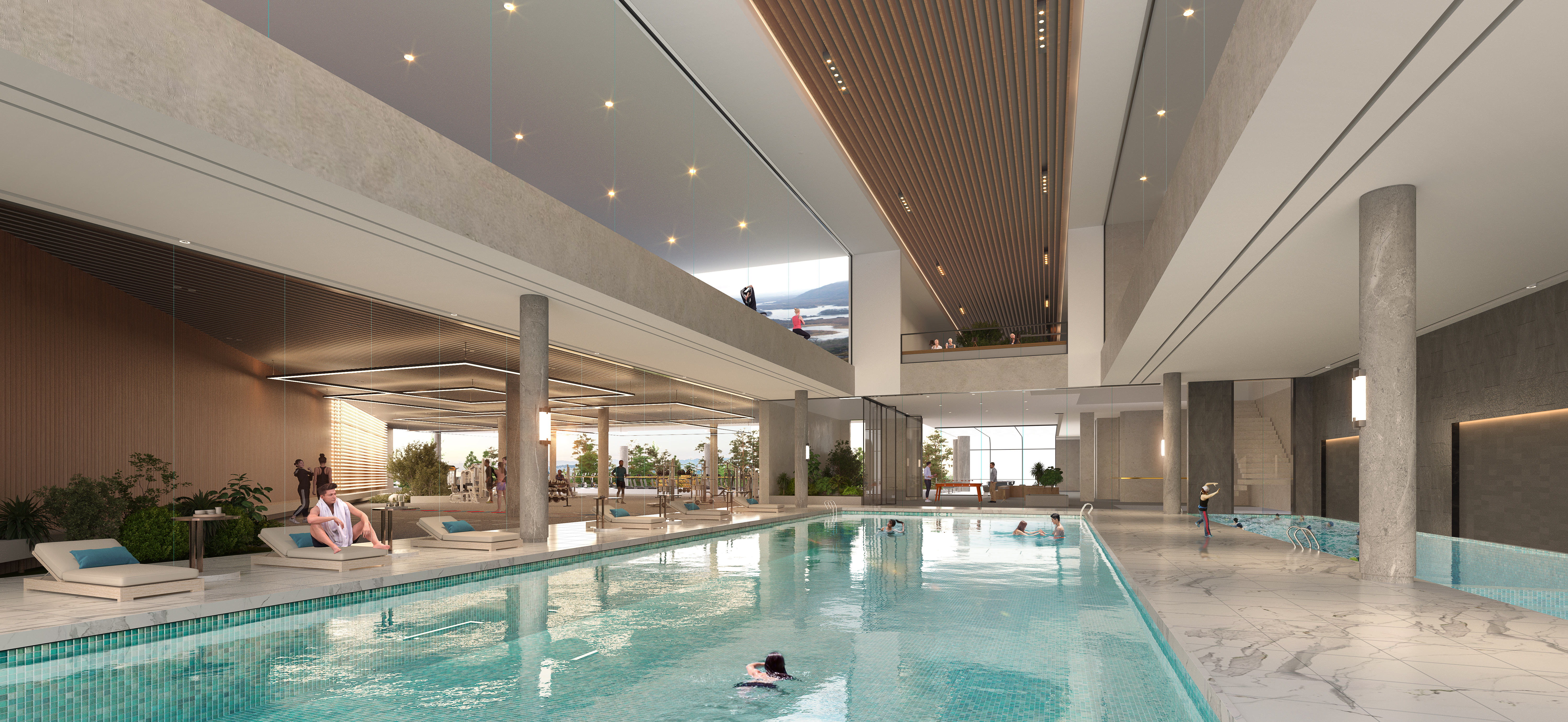 정규 레인과 다양한 시설을 포함한 어뮤즈먼트 풀 전경. / 사진제공=HDC현대산업개발