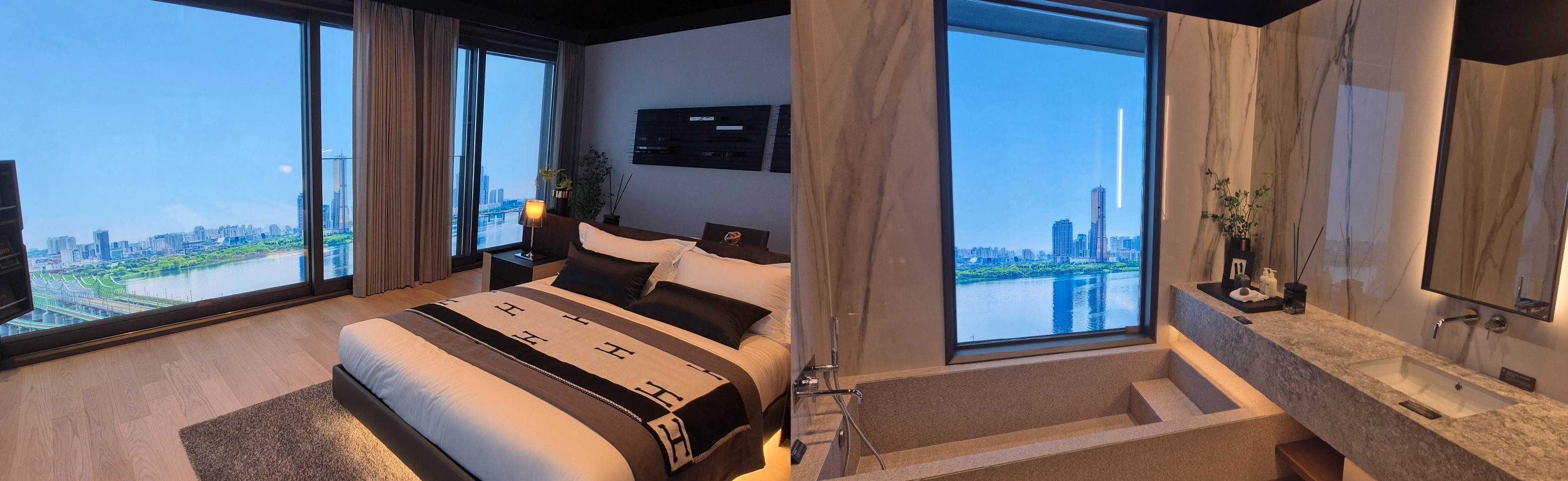 'THE LINE 330' 단지 16층에서 바라본 한강 전경을 보여주고 있다. / 사진=한상현 기자