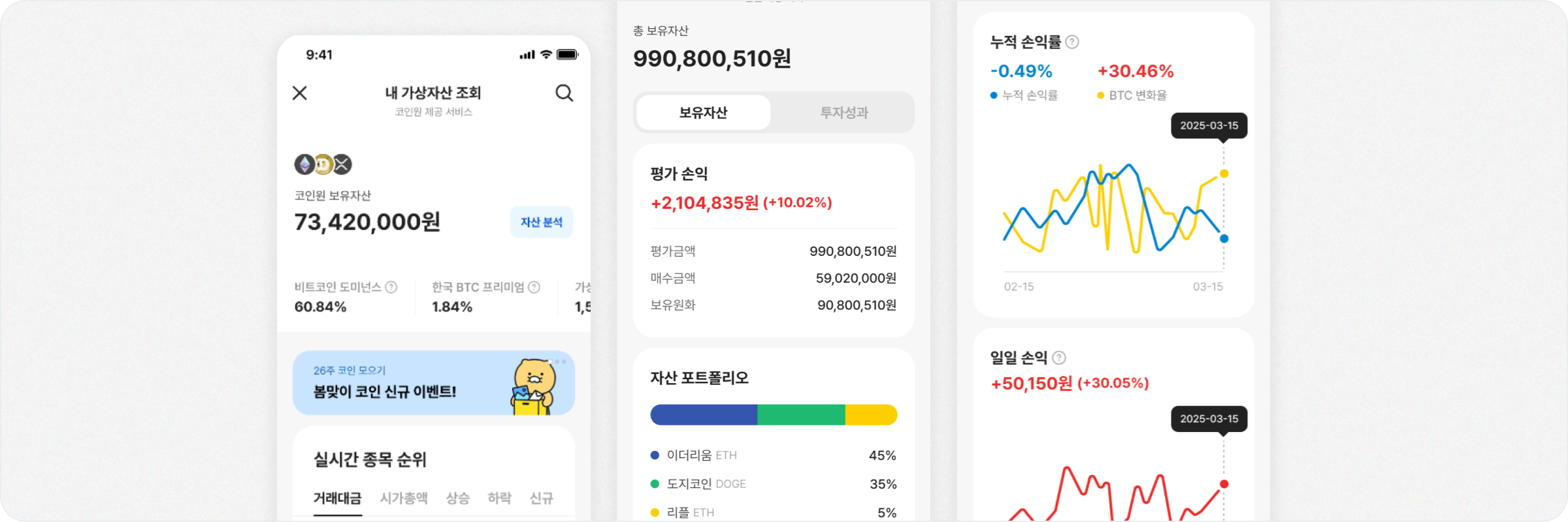 카카오뱅크 '내 가상자산 조회' 서비스 화면 / 사진제공= 코인원(2025.06.24)