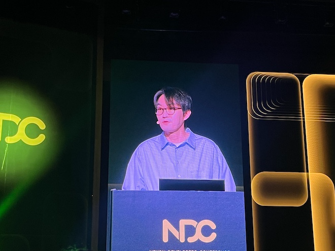 이정헌 넥슨 대표가 넥슨 개발자 콘퍼런스 2025에서 환영사를 하고 있다. / 사진=정채윤 기자