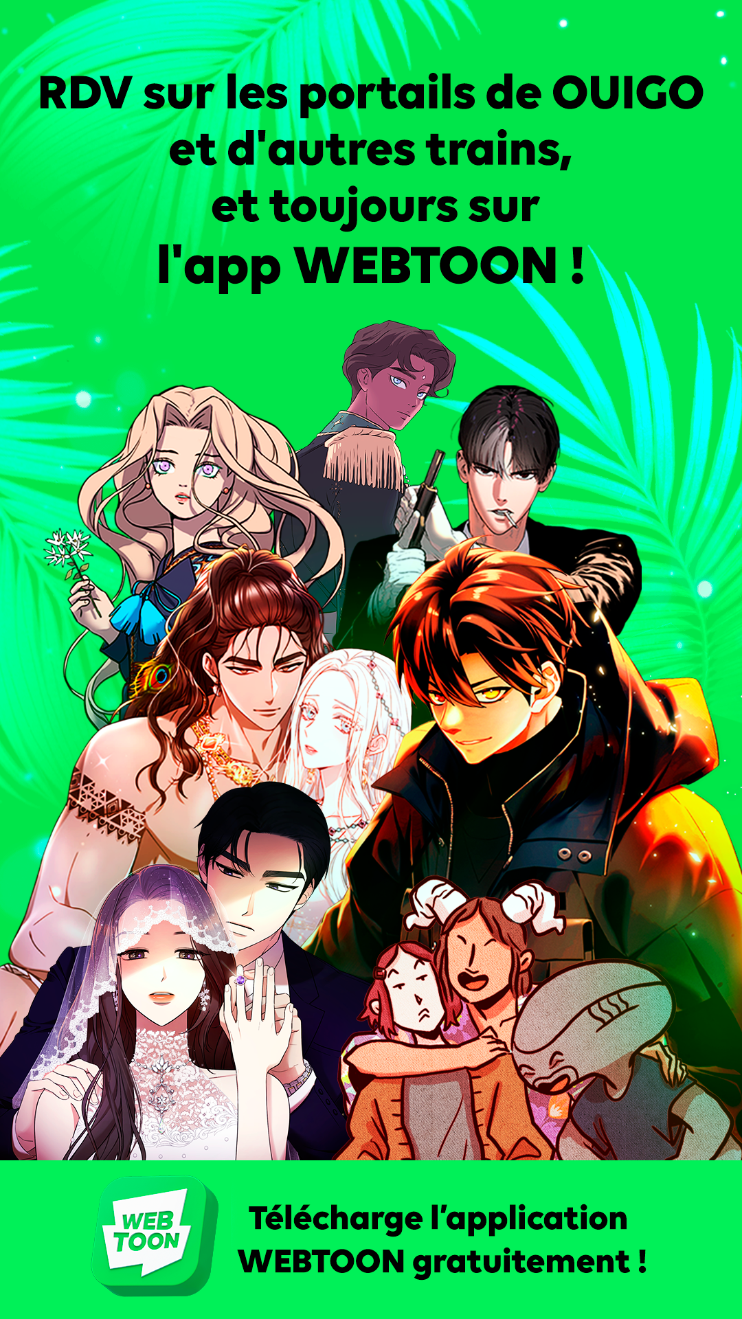 네이버웹툰은 다음 달 1일부터 프랑스 고속열차 테제베 이누이와 저가 고속철 위고에 '내 남편과 결혼해줘', '화이트 블러드' 등 한국과 프랑스 웹툰 15편을 전용 콘텐츠로 제공한다고 30일 밝혔다. / 사진=네이버웹툰