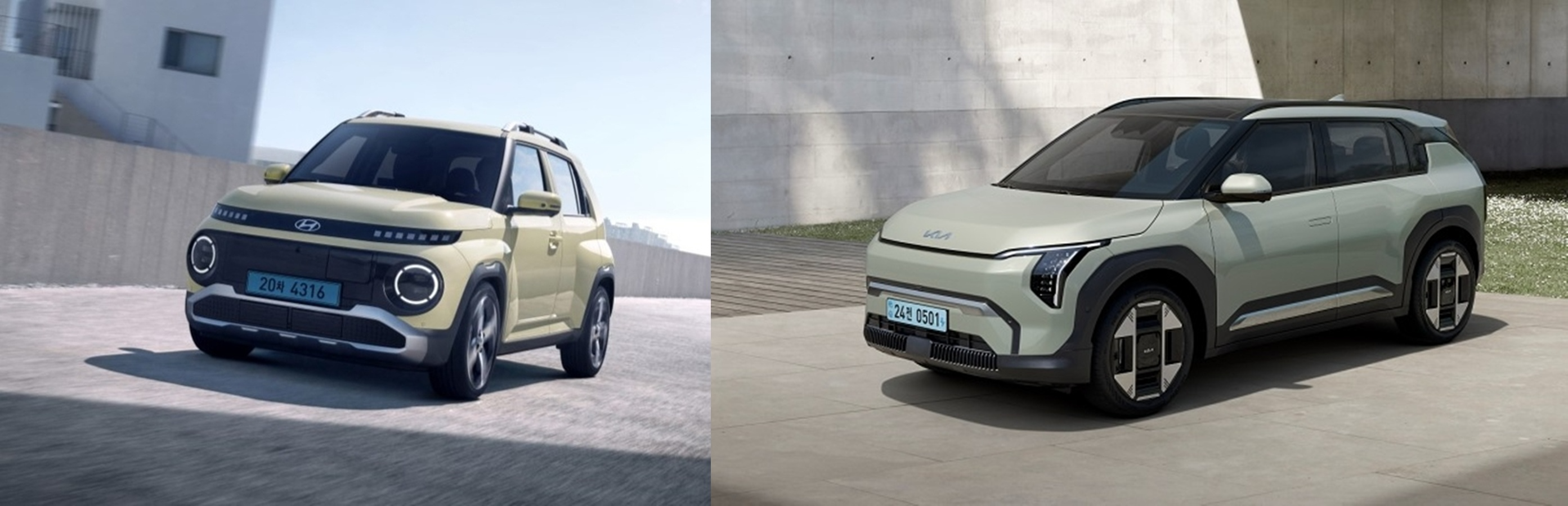 상반기 유럽서 현대차그룹 전기차 판매를 이끈 '캐스퍼EV'(왼쪽)와 'EV3'. / 사진=현대차, 기아