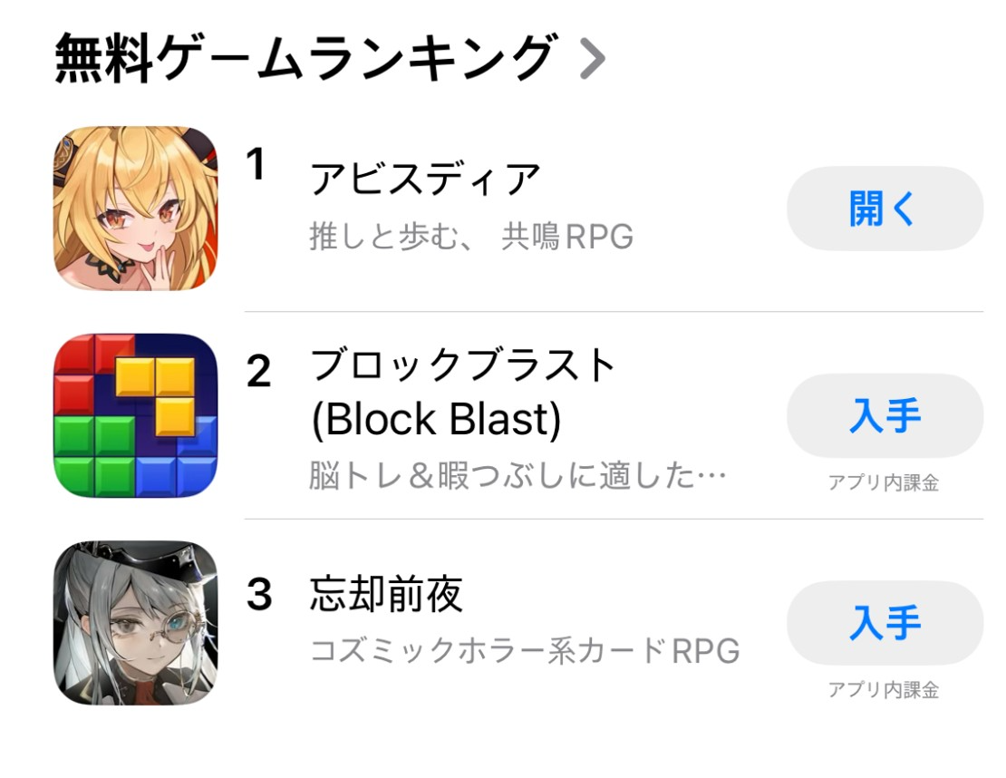 '어비스디아'는 출시 첫날 앱스토어 무료 게임 순위 1위를 기록했다. / 사진=NHN