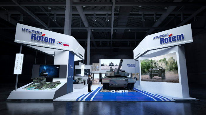 현대로템이 폴란드 키엘체에서 열리는 '제33회 폴란드 국제방산전시회'에 오는 2일(현지시간)부터 5일까지 참여한다. 사진은 현대로템 전시관 전경. /사진제공=현대로템