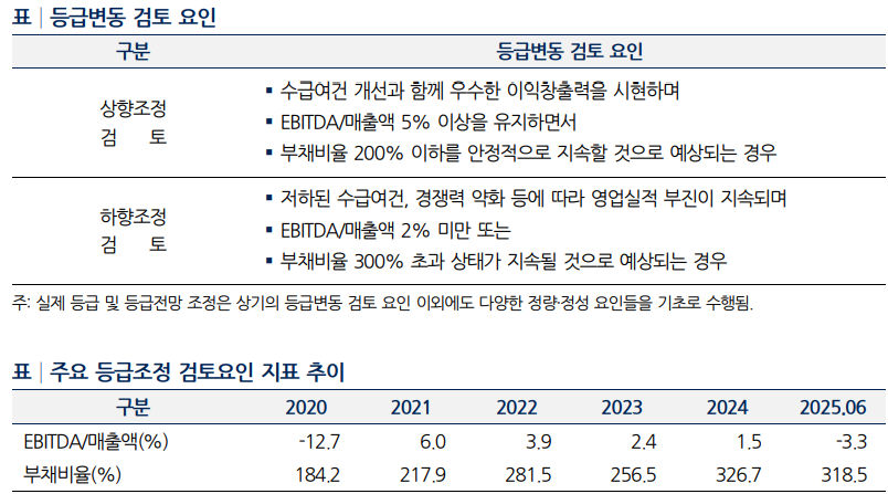 SK인천석유화학 등급변동 지표 및 추이./출처=나이스신용평가