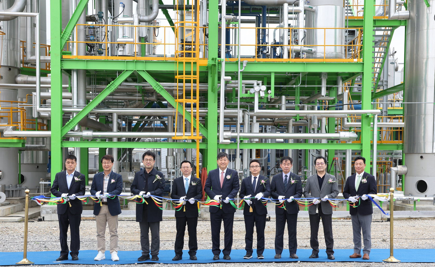 평택 CO2 실증시설 준공식 기념사진. /사진제공=현대건설
