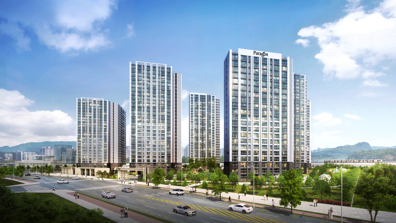 ‘회천중앙역 파라곤’ 투시도./사진제공=라인그룹