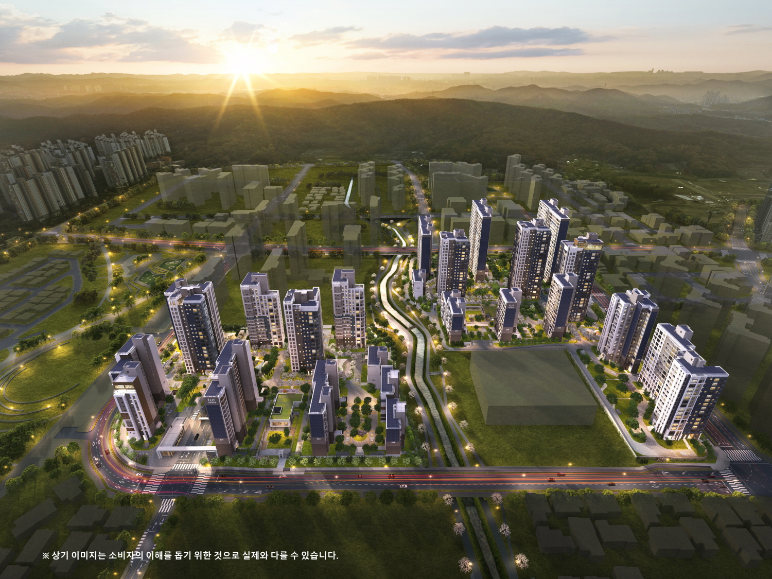 엘리프 한신더휴 수원 통합조감도 /사진제공=계룡건설