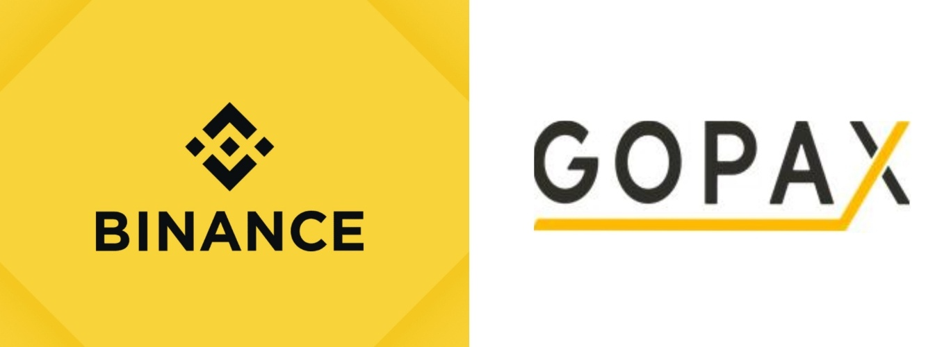 바이낸스(왼쪽)와 고팍스(오른쪽) 로고 / 사진제공=바이낸스, 고팍스