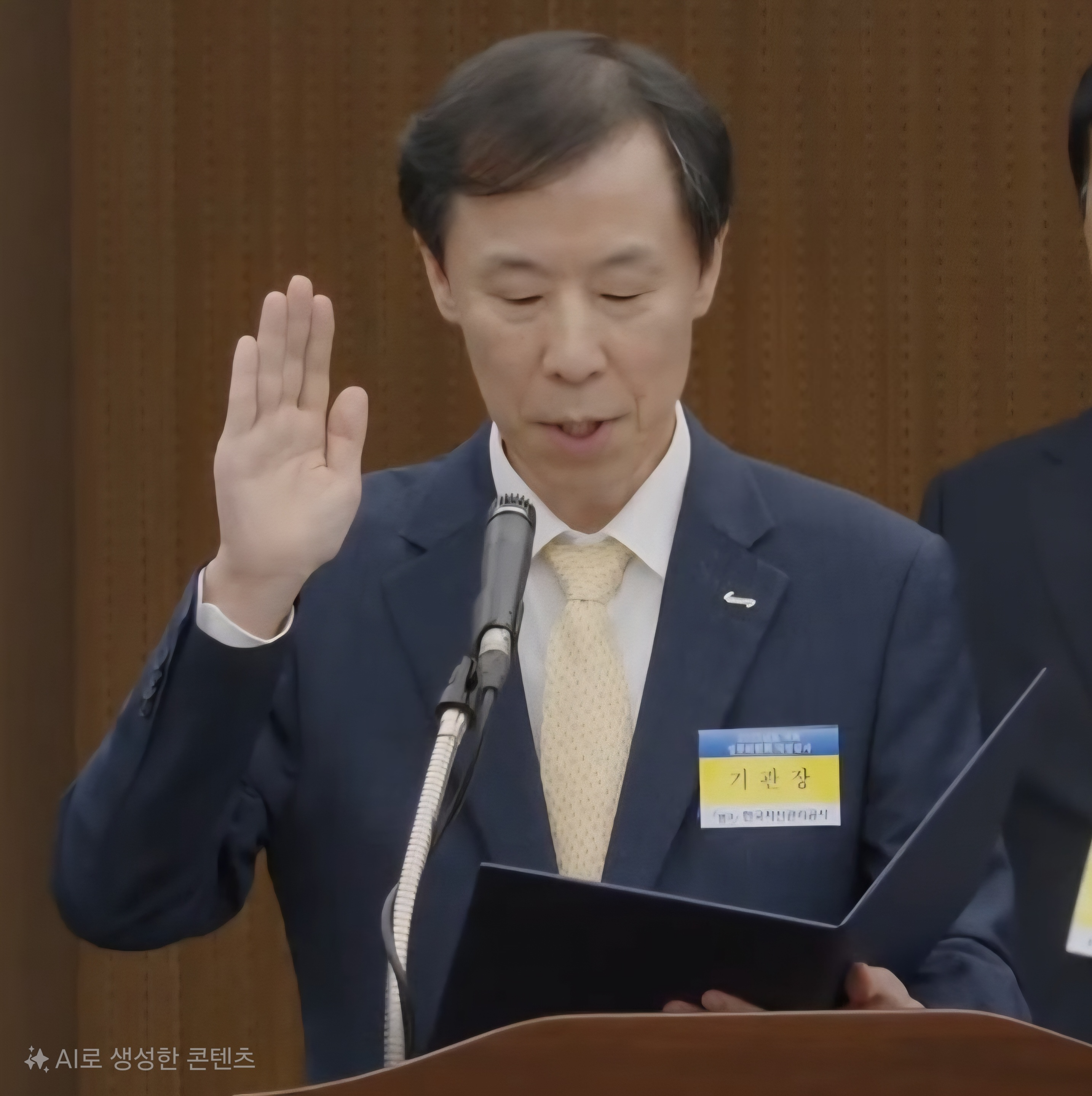 2025 국정감사에 참석한 정정훈 한국자산관리공사 사장이 선서를 하고 있다. / 사진 = 국회 온라인의사중계 갈무리