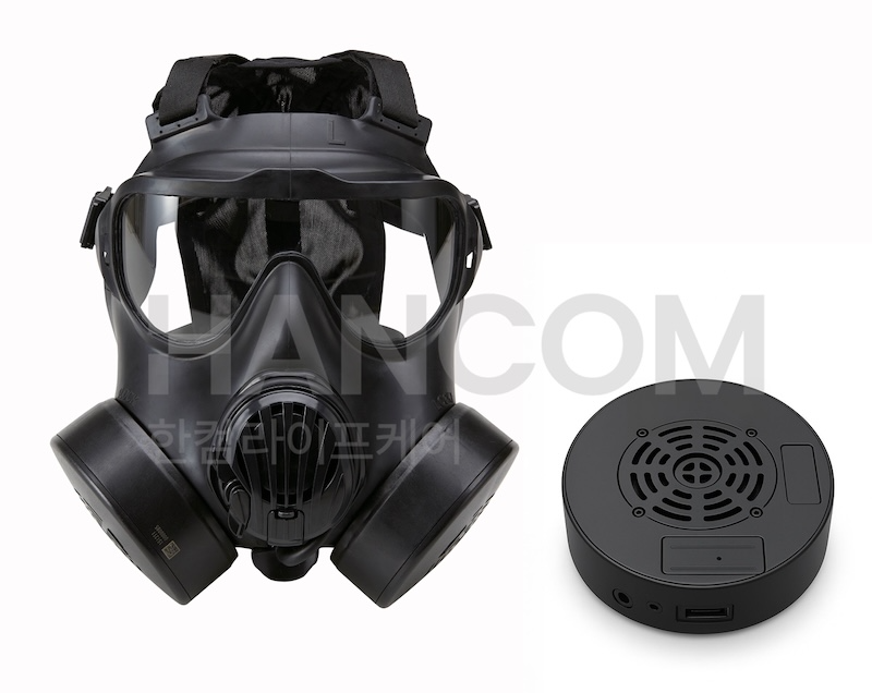 한컴라이프케어 K-5 방독면과 감지기 예상도. / 사진=한컴라이프케어