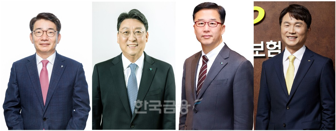 (왼쪽부터) 이영종 신한라이프 대표, 남궁원 하나생명 대표, 배성완 하나손해보험 대표, 구본욱 KB손해보험 대표