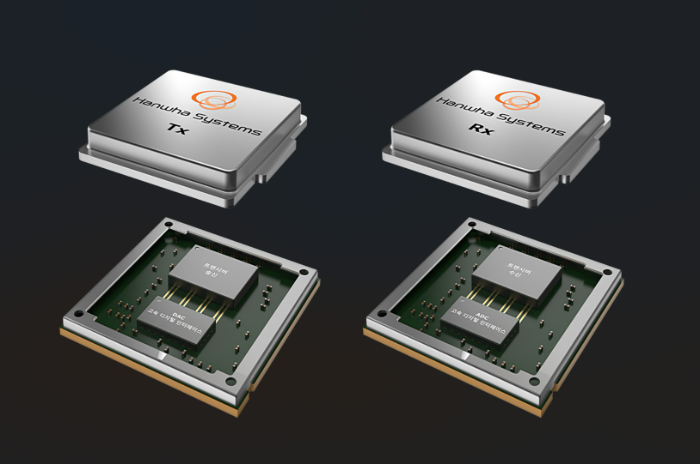 한화시스템이 개발할 트랜시버 우주반도체 예상 분해도 형상. /사진제공=한화시스템