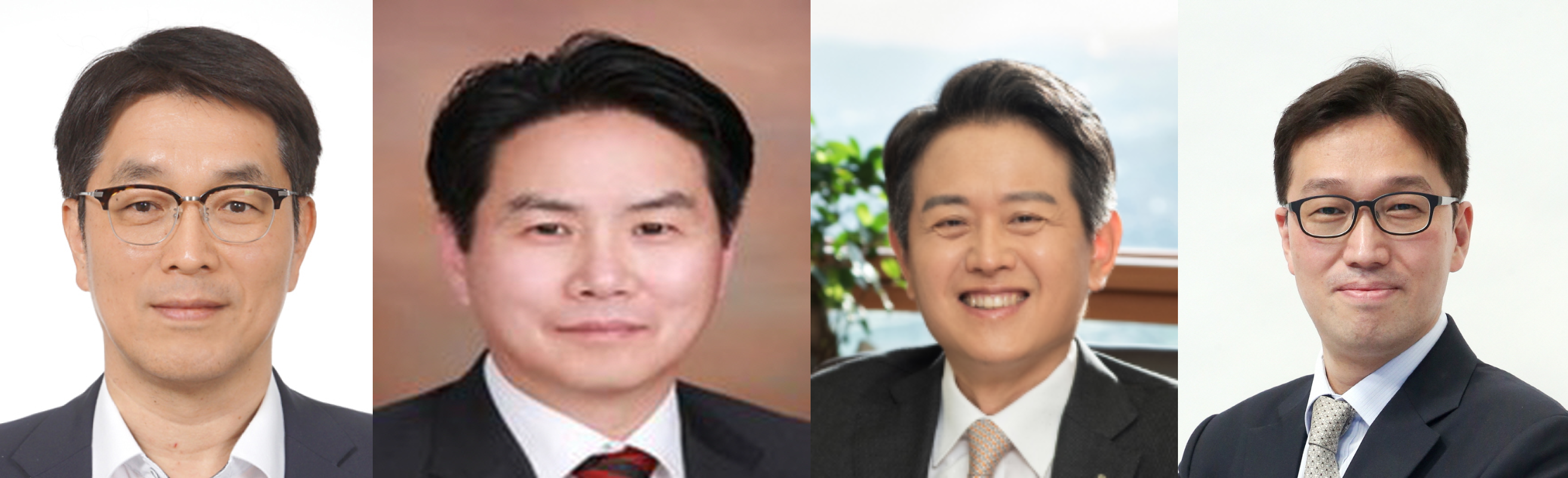(왼쪽부터) 천상영 신임 신한라이프 대표 후보, 이석원 신임 신한자산운용 대표 후보, 이승수 신한자산신탁 대표, 강병관 신한EZ손해보험 대표 / 사진제공 = 신한금융지주