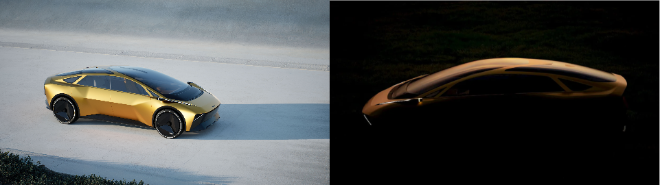 기아가 5일 80주년 기념 행사서 공개한 '메타 비전투리스모(왼쪽)'와 3일 유튜브를 통해 공개한 신규 전기 세단 콘셉트.