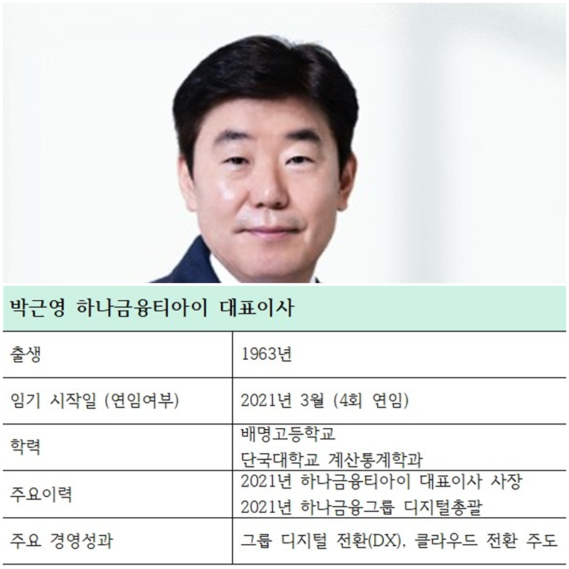 박근영 하나금융티아이 대표이사 주요 이력