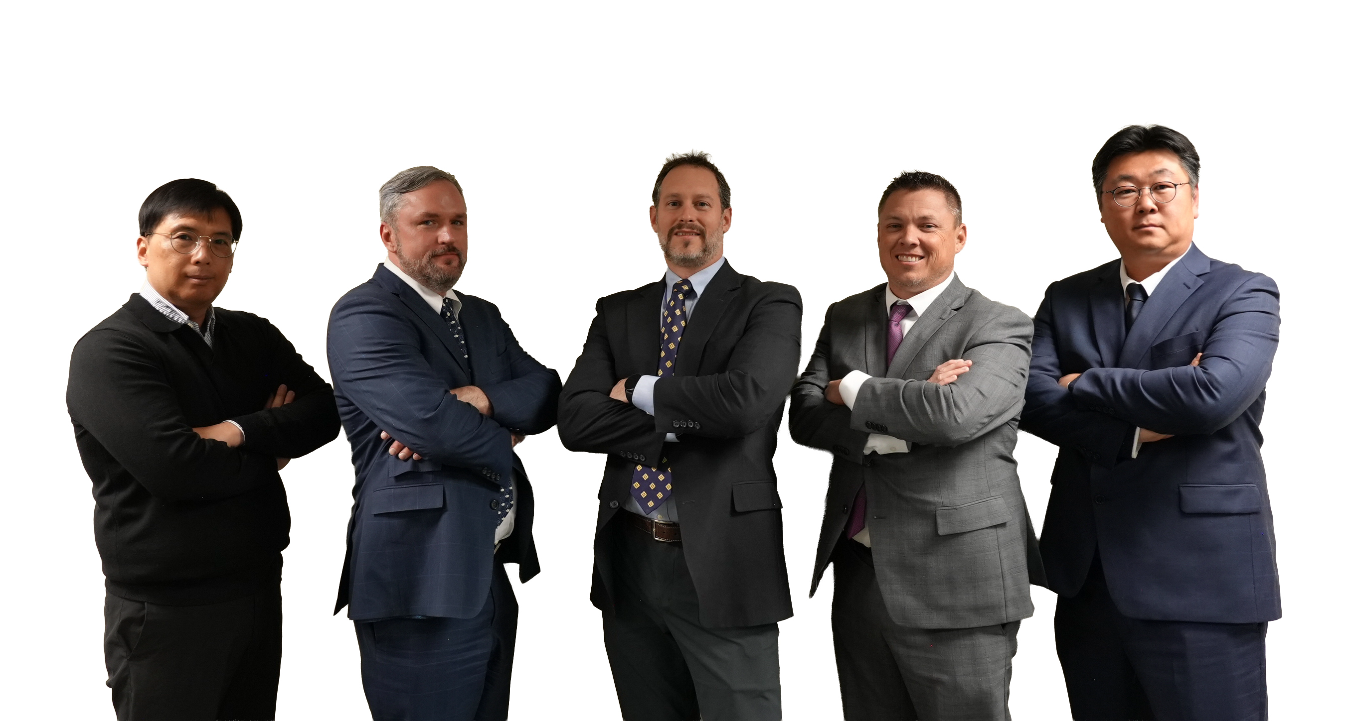 (왼쪽부터)브랜든 김PM, 알렉스 에버트PL, 빈스 키오도상무, 라이언 번스PL, 김형규PL. 사진=효성