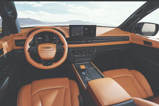 KGM '무쏘' 내부 인테리어 브라운. / 사진=KGM