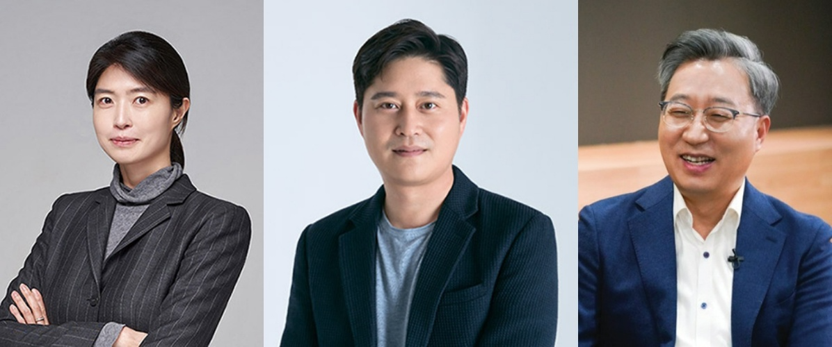 카카오는 지난해 9월 금융 계열사를 중심으로 원화 스테이블코인 전담 TF를 꾸렸다. (왼쪽부터) 정신아 카카오 대표, 신원근 카카오페이 대표, 윤호영 카카오뱅크 대표. /사진=카카오