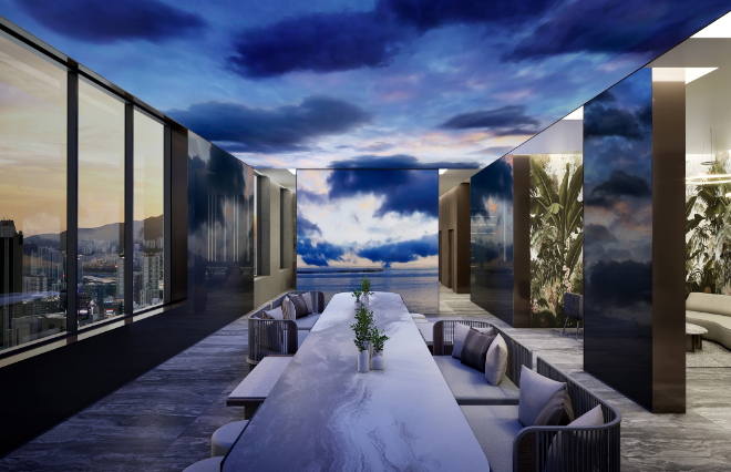 써밋 스카이라운지 미디어파사드./사진제공=대우건설