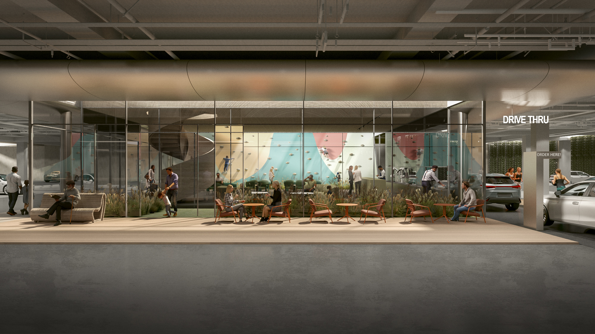 미래형 커뮤니티 허브 ‘Welcome Concourse’ 투시도./사진제공=롯데건설