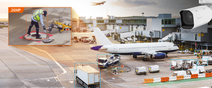공항 내 작업자 움직임이나 물체 이동을 탐지·분석 하는 한화비전 AI 카메라. /사진제공=한화비전