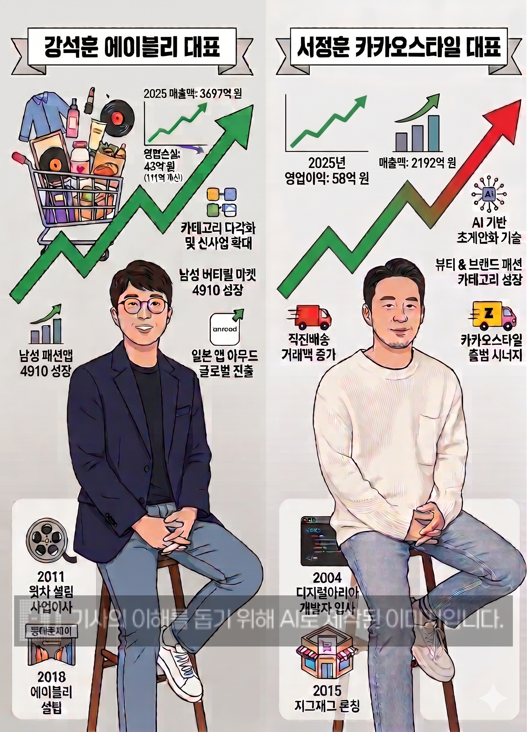 강석훈 에이블리·서정훈 지그재그, '역대 최대' 실적...여성 패션플랫... - 뉴스 썸네일 이미지