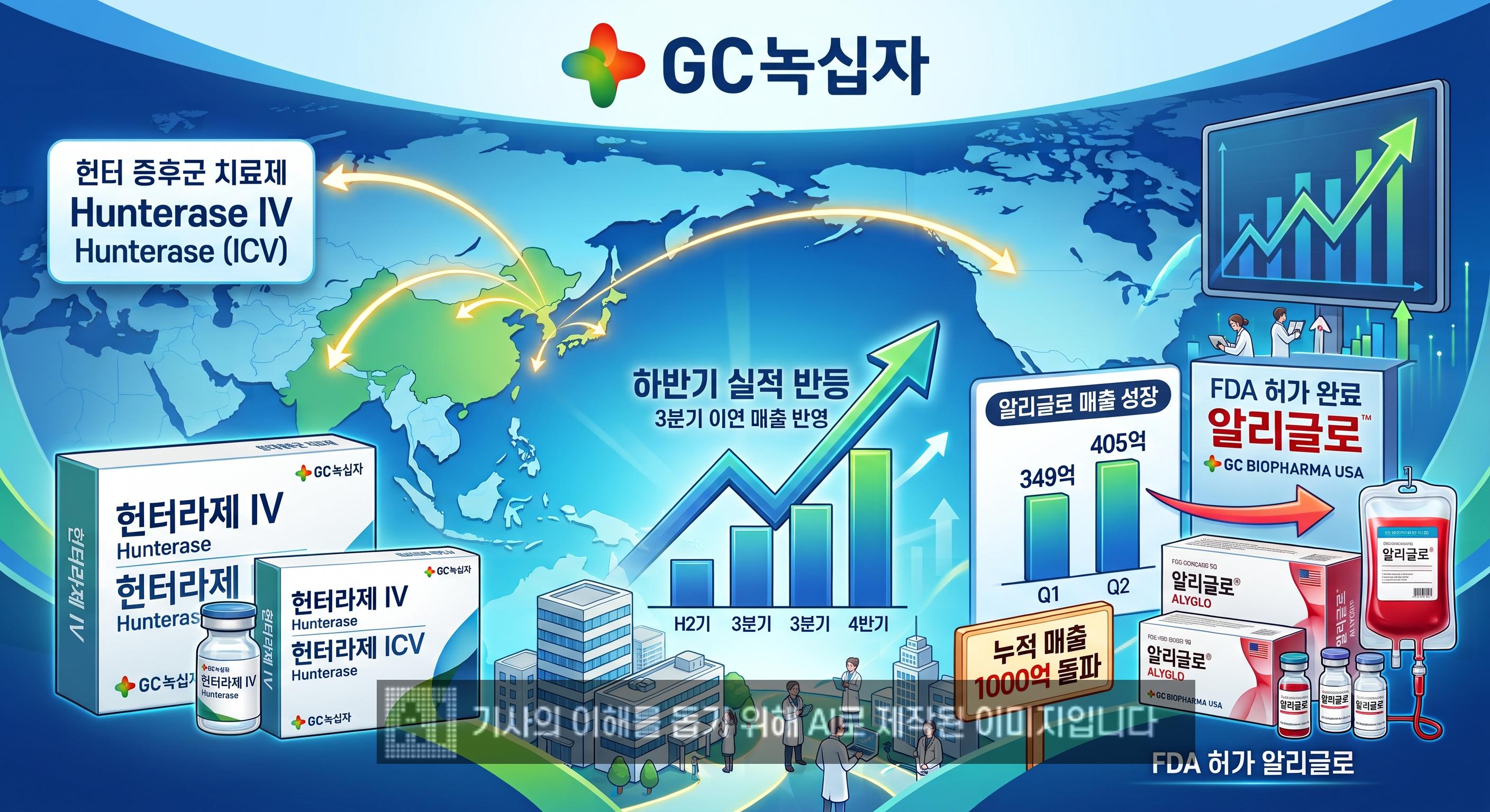 GC녹십자, 헌터라제 영토 넓히고 알리글로 키운다...하반기 실적 반등 시... - 뉴스 썸네일 이미지