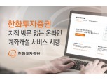 한화투자증권 온라인 계좌개설 서비스 시행