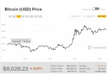 가상화폐 비트코인 8천달러 벽 넘었다