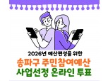 송파구, 주민참여예산 온라인투표 실시…구민이 고르는 내년 사업은?